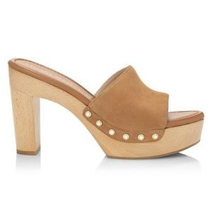 Like New Stuart Weitzman Pearl Suede Clog Sandals